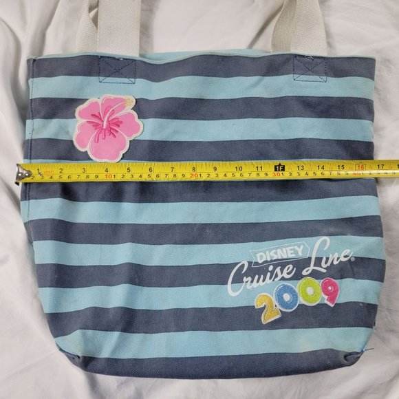 Disney Cruise Line 2009 Floral Stripped Hand Bag Casual Travel Vacation - Picture 9 of 13